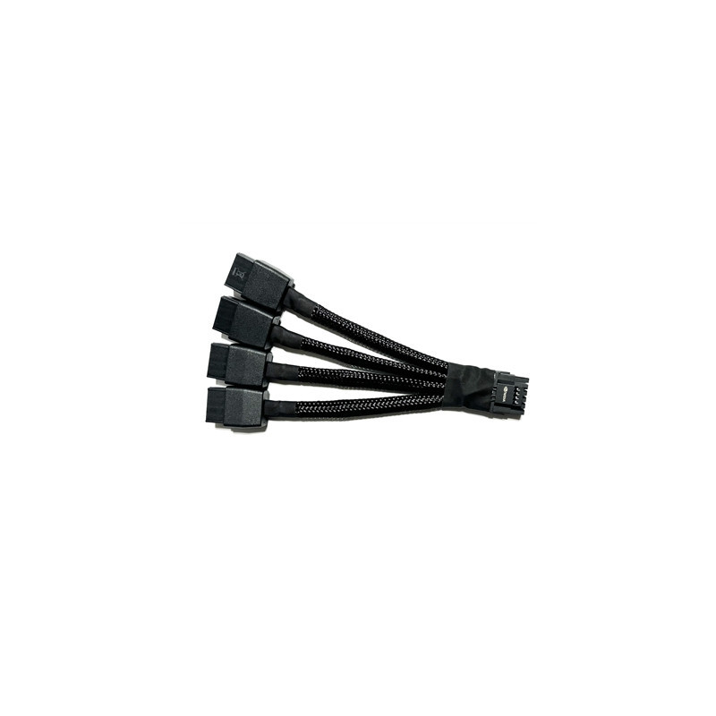 Replacement 12VHPWR 12+4Pin PCIe 5.0 to 4x8Pin (6+2P) Power Cable 10 cm Braided