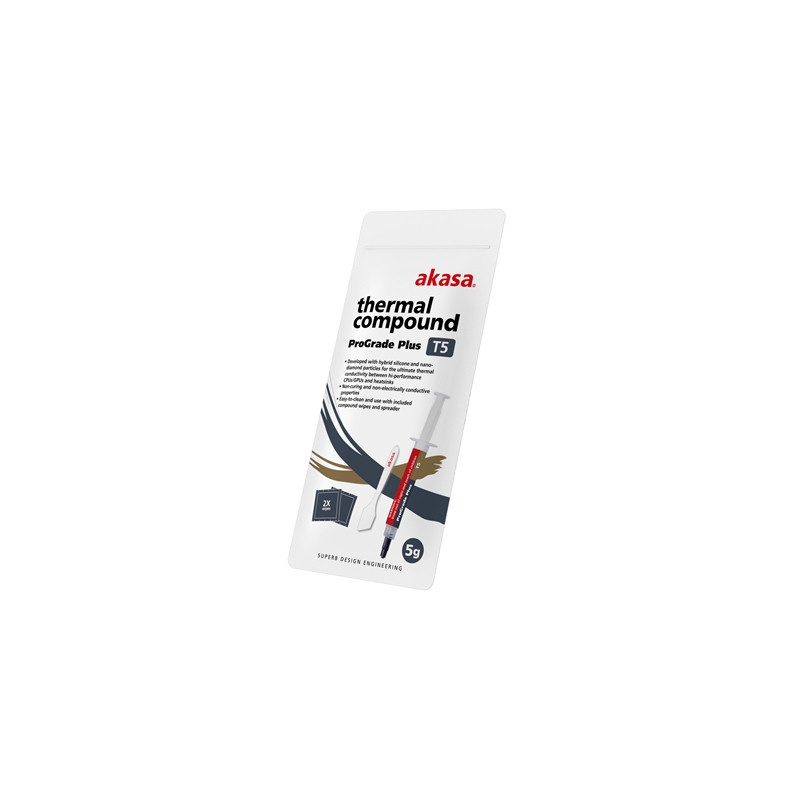 AKASA AK-T565-5G T5 Pro-Grade+ Thermal Compound Syringe  5g  Grey  Ultra-Performance with Hybrid Silicone & Nano-Diamond Particl