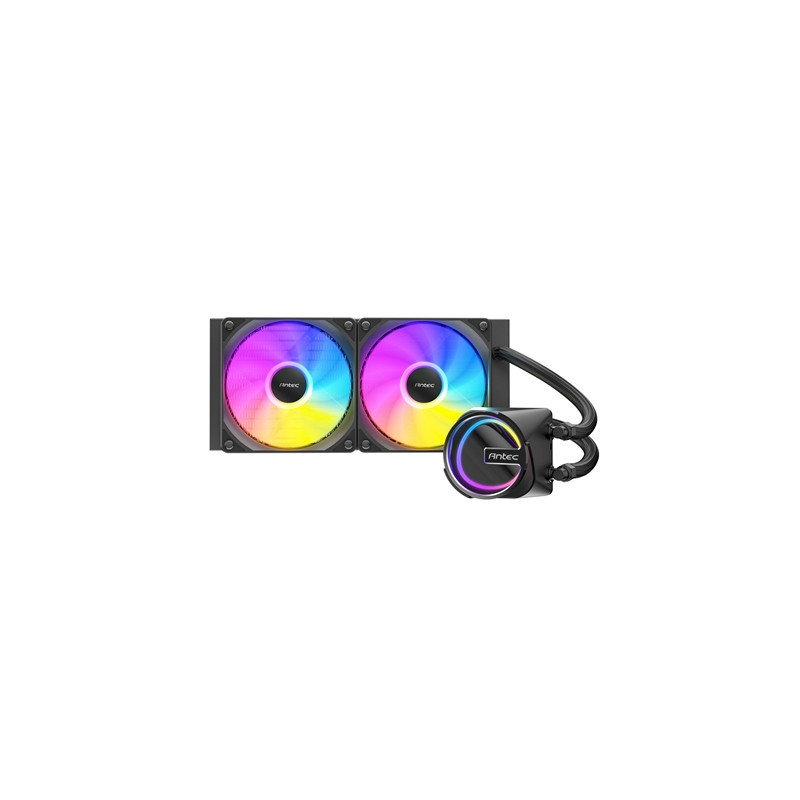 Antec Skeleton 240 ARGB Liquid CPU Cooler  Universal Socket  Black  240mm Radiator  PWM up to 2000 RPM Cooling Fans  Addressable