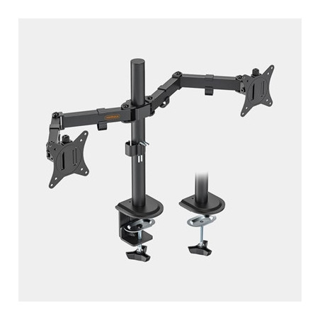 VonHaus Dual Monitor Stand for 13-32 Inch Screens  Twin Monitor Mount with Desk Clamp  Height Adjustable  Easy Assemble Stand wi