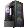 Antec AX26 RGB Elite Mid-Tower Gaming PC Case - Pre-Installed 4 x 120mm Fixed-RGB Fans  Tempered Glass Side Panel  High-Airflow 