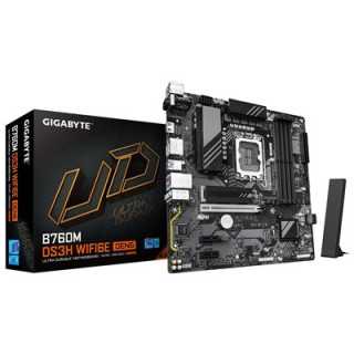Gigabyte B760M DS3H WIFI6E GEN5 Intel 1700 Socket Motherboard  Micro-ATX  4x DDR5 Slots  2x M.2 Sockets  2.5GbE LAN  Wi-Fi 6E  1