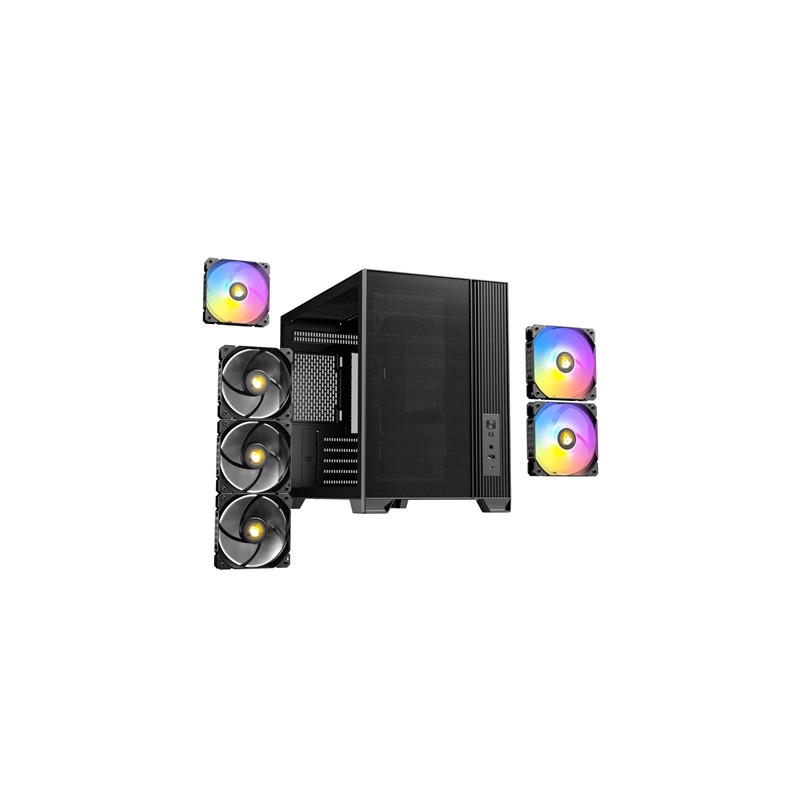 Antec FLUX M Mini Tower PC Case - Tempered Glass  Steel/Plastic  6 PWM Fans  USB-C  Micro-ATX/ITX Compatibility