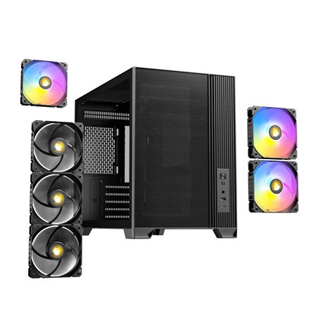 Antec FLUX M Mini Tower PC Case - Tempered Glass  Steel/Plastic  6 PWM Fans  USB-C  Micro-ATX/ITX Compatibility