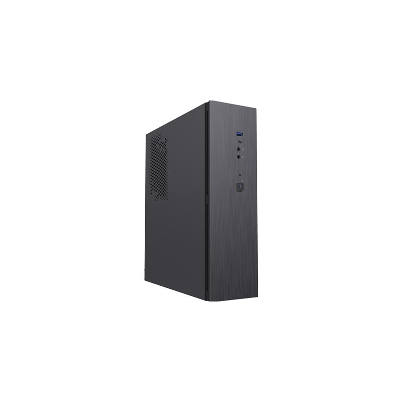 CiT S8i SFF Micro-ATX PC Case - 8.3L Compact Desktop Chassis  Brushed Front  1 x 80mm Fan  2 x USB 3.0  TFX PSU Support  Black