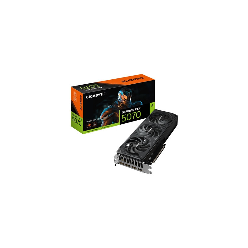 Gigabyte NVIDIA GeForce RTX 5070 WINDFORCE OC SFF 12G Graphics Card  12GB GDDR7  6144 CUDA Cores  2542 MHz Core Clock  Triple Fa