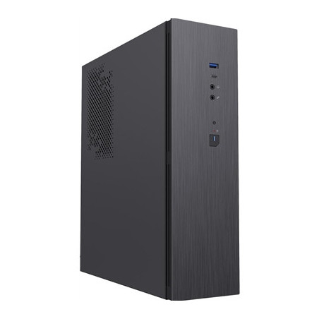 CiT S8i SFF Micro-ATX PC Case - 8.3L Compact Desktop Chassis  Brushed Front  1 x 80mm Fan  2 x USB 3.0  TFX PSU Support  Black
