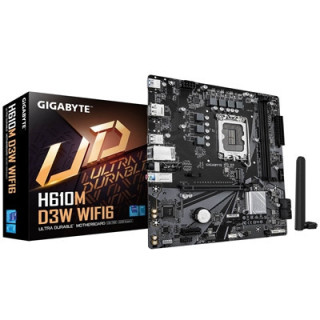 Gigabyte H610M D3W WIFI6 (Rev. 1.1) Intel 1700 Socket Motherboard  Micro-ATX  2x DDR5 Slots  1x M.2 Socket  GbE LAN  Wi-Fi 6  1x