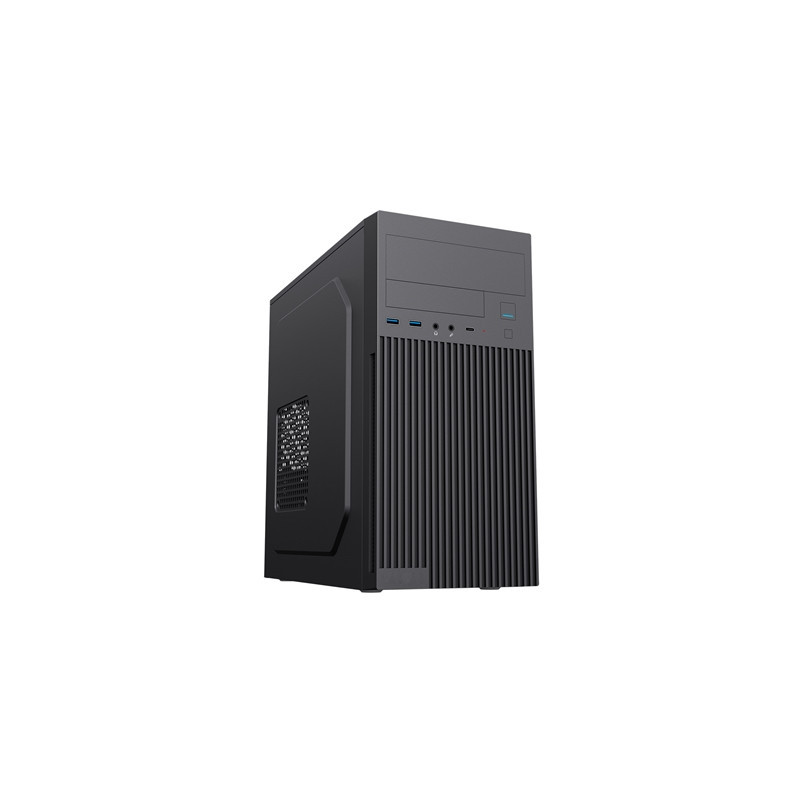 CiT Mentor Micro-ATX Office PC Case With USB Type C and 80mm Rear Black Fan Included