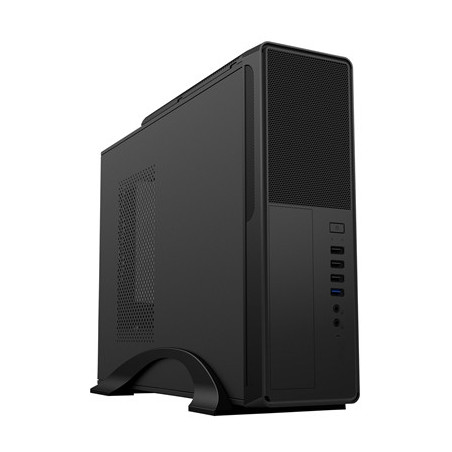 CiT S014C Black Slim Micro ATX/ITX Desktop Case with 300W Power Supply  USB 2.0  USB 3.0 Type-A & Type-C Ports