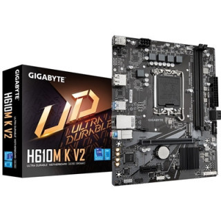 Gigabyte H610M K V2 DDR5 Anti-Sulfur Resistor Intel 1700 Socket Motherboard  Micro-ATX  2x DDR5 Slots  1x M.2 Socket  GbE LAN  1