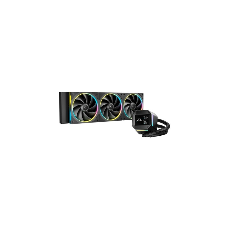 DeepCool LM360 Liquid CPU Cooler with 2.4“ IPS Display  360mm AIO  Triple 120mm ARGB Fans  Anti-Leak Technology  PWM Pump  Intel