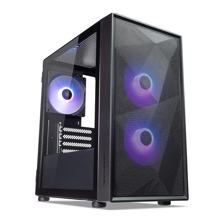 TecWare Forge M2 mATX PC Case  Compact High Airflow Mesh Front Panel  3 x ARGB Fans Included  Hinged Tempered Glass Door  Suppor