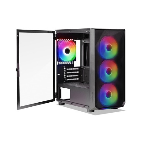 Tecware Forge M Omni Micro-ATX Case - Key-Lockable Tempered Glass  High-Airflow Mesh Front  4 x 120mm Fans Pre-Installed  mATX/I