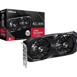 ASRock AMD Radeon RX 7600 Challenger OC 8GB GDDR6 Graphics Card  2048 Streams  2695 MHz Boost Clock  Dual Fan  3x DisplayPorts /