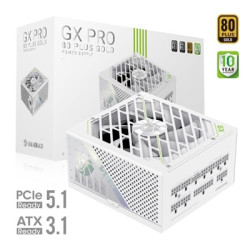 GAMEMAX GX-850 Pro Modular 80 Plus Gold ATX3.0 PCIe 5.0 PSU With 135mm FDB Fan  White