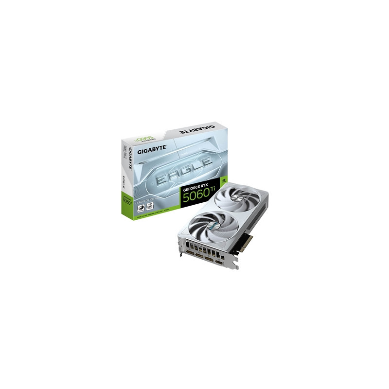 Gigabyte NVIDIA GeForce RTX 5060 Ti EAGLE OC ICE 16GB GDDR7 Graphics Card  4608 CUDA Cores  2617 MHz Core Clock  Dual Fan  3x Di