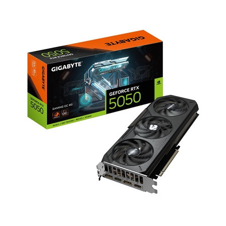 Gigabyte NVIDIA GeForce RTX 5050 GAMING OC 8GB GDDR6 Graphics Card  2560 CUDA Cores  2632 MHz Core Clock  Triple Fan  2x Display