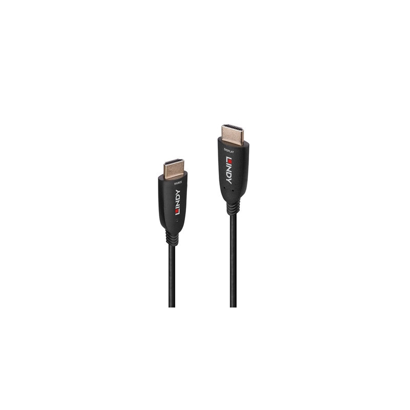 Lindy 38510 10m HDMI (M) 2.1 Anthra Line 7680x4320@60Hz / 3840x2160@120Hz Fibre Optic Hybrid Cable - Black