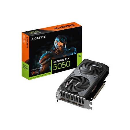 Gigabyte NVIDIA GeForce RTX 5050 WINDFORCE OC 8GB GDDR6 Graphics Card  2560 CUDA Cores  2587 MHz Core Clock  Dual Fan  2x Displa