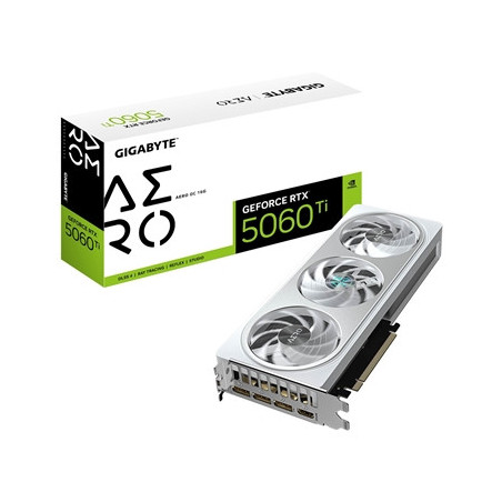 Gigabyte NVIDIA GeForce RTX 5060 Ti AERO OC 16GB GDDR7 Graphics Card  4608 CUDA Cores  2647 MHz Core Clock  Triple Fan  3x Displ