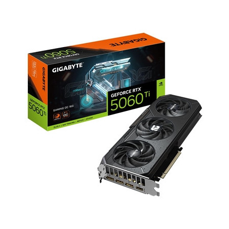 Gigabyte NVIDIA GeForce RTX 5060 Ti GAMING OC 16GB GDDR7 Graphics Card  4608 CUDA Cores  2647 MHz Core Clock  Triple Fan  RGB  3