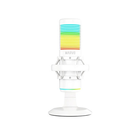 Marvo Scorpion MIC-07 Blast 60 USB RGB Noise Cancelling Wired Gaming Microphone (White)