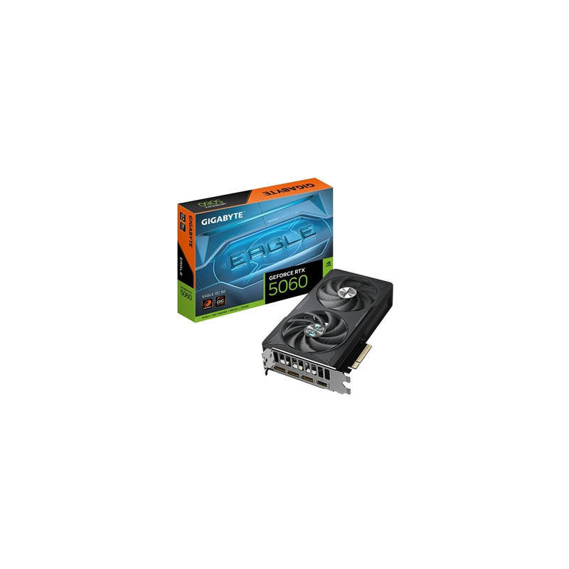 Gigabyte NVIDIA GeForce RTX 5060 EAGLE OC 8GB GDDR7 Graphics Card  3840 CUDA Cores  2550 MHz Core Clock  Dual Fan  3x DisplayPor