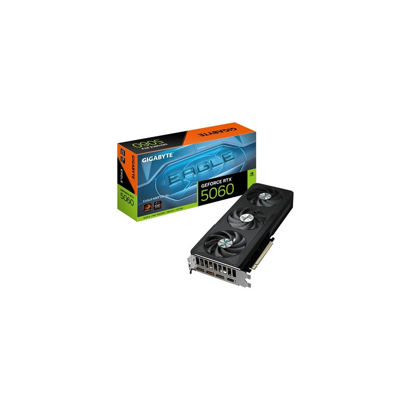 Gigabyte NVIDIA GeForce RTX 5060 EAGLE MAX OC 8GB GDDR7 Graphics Card  3840 CUDA Cores  2550 MHz Core Clock  Triple Fan  3x Disp