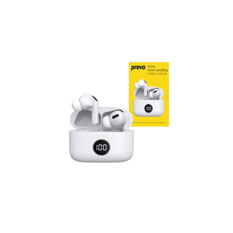 Prevo M10 Active Noise Cancelling TWS Earbuds  Bluetooth 5.3  Automatic Pairing  Touch Control Feature with Digital LED Display 