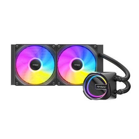 Antec Skeleton 240 ARGB Liquid CPU Cooler  Universal Socket  Black  240mm Radiator  PWM up to 2000 RPM Cooling Fans  Addressable