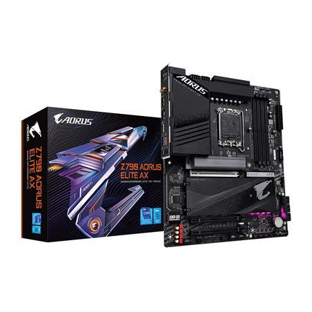 Gigabyte Z790 AORUS ELITE AX Intel 1700 Socket Motherboard  ATX  4x DDR5 Slots  4x M.2 Sockets  2x USB-C Port  Fitted I/O Shield