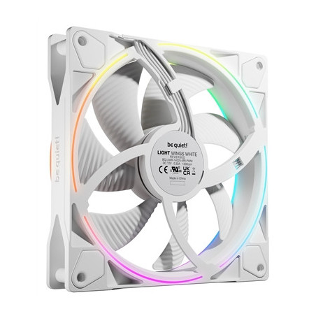 be quiet! Light Wings 140mm PWM Reverse  White  ARGB Lighting  Ultra-Quiet Operation Max 25.5dB(A)  High Airflow  60 000 Hours