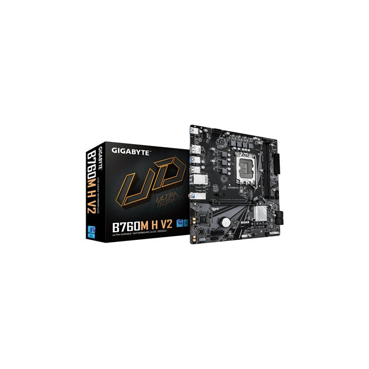 Gigabyte B760M H V2 Intel 1700 Socket Motherboard  Micro-ATX  2x DDR5 Slots  1x M.2 Socket  GbE LAN  1x DisplayPort / 1x HDMI Po