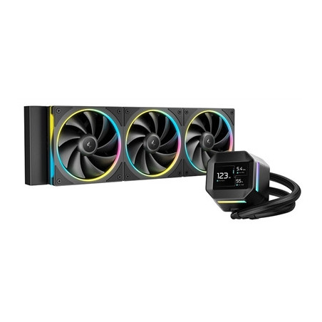 DeepCool LM360 Liquid CPU Cooler with 2.4“ IPS Display  360mm AIO  Triple 120mm ARGB Fans  Anti-Leak Technology  PWM Pump  Intel