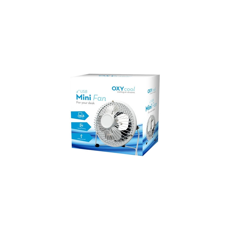 4“ USB Mini Desk Fan  Portable  Single-Speed  Adjustable Tilt  Compact Tabletop Fan for Office  Home & Laptop Use (White)