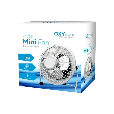 4“ USB Mini Desk Fan  Portable  Single-Speed  Adjustable Tilt  Compact Tabletop Fan for Office  Home & Laptop Use (White)