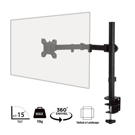 piXL Single Monitor Arm  For Screens Upto 32 inch  Desk Mounted  VESA dimensions of 75x75mm or 34 inch if 100x100mm Vesa  180 De