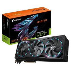 Gigabyte NVIDIA GeForce RTX 5070 Ti AORUS MASTER 16G Graphics Card  16GB GDDR7  8960 CUDA Cores  2588 MHz Core Clock  Triple Fan