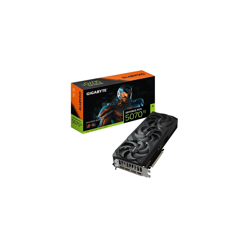 Gigabyte NVIDIA GeForce RTX 5070 Ti WINDFORCE OC SFF 16G Graphics Card  16GB GDDR7  8960 CUDA Cores  2497 MHz Core Clock  Triple