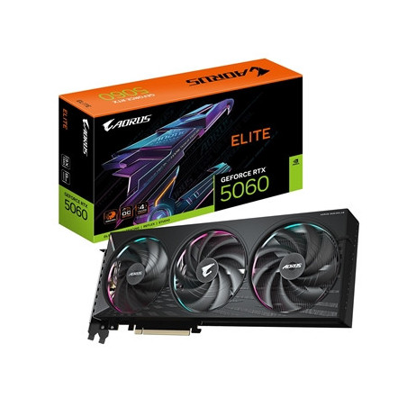 Gigabyte AORUS NVIDIA GeForce RTX 5060 ELITE GDDR7 Graphics Card  3840 CUDA Cores  2722 MHz Core Clock  Triple Fan  3x DisplayPo