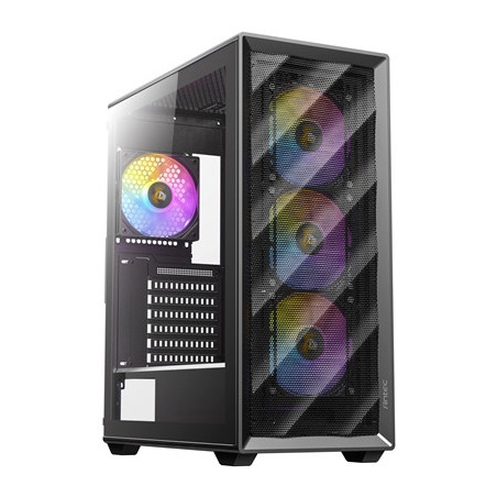 ANTEC AX85 ARGB Case  Black  Mid Tower  2 x USB 3.0  Tempered Glass Side WIndow Panel  Large Mesh Front Panel for Excellent Cool