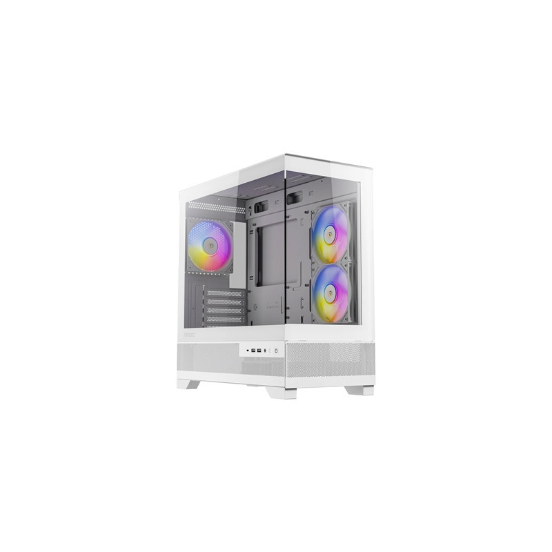 ANTEC CX500M Micro Tower Gaming Case  White  ARGB  2  x USB 3.0 / 1 x USB Type-C  Tempered Glass Side Panel  Micro-ATX/ITX