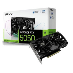 PNY NVIDIA GeForce RTX 5050 8GB GDDR6 Graphics Card  2560 CUDA Cores  2317 MHz Core Clock  Dual Fan  3x DisplayPorts / 1x HDMI P