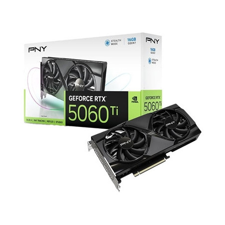 PNY NVIDIA GeForce RTX 5060 Ti DUAL 16GB GDDR7 Graphics Card  4608 CUDA Cores  2407MHZ Core Clock  Dual Fan  3x DisplayPort / 1x
