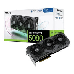 PNY NVIDIA GEFORCE RTX 5080 OC 16GB  GDDR7 Graphics Card  10752Cuda Cores  2295 MHz Core Clock  Triple Fan  3 x Display Ports/ 1