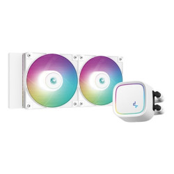 DeepCool LE520 White Universal AiO Cooler with 2 x 120mm ARGB PWM Fans  Copper Heatsink  Aluminium Radiator  Intel/ AMD Compatib