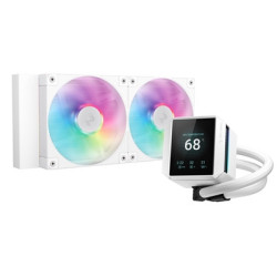DeepCool Mystique 240 WH ARGB Liquid CPU Cooler with 2.83“ TFT LCD Display  240mm Radiator  Addressable RGB Fans  Hydro Bearing 
