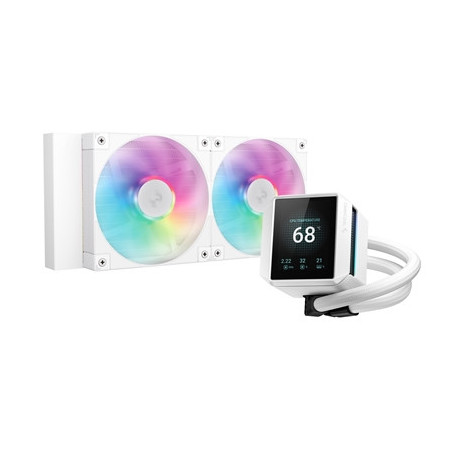 DeepCool Mystique 240 WH ARGB Liquid CPU Cooler with 2.83“ TFT LCD Display  240mm Radiator  Addressable RGB Fans  Hydro Bearing 