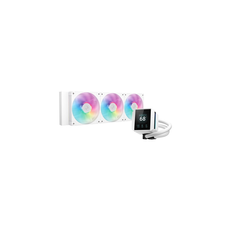 DeepCool Mystique 360 WH ARGB Liquid CPU Cooler with 2.83“ TFT LCD Display  360mm Radiator  Addressable RGB Fans  Hydro Bearing 
